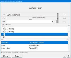 Acceptance Sampling Data Entry 2