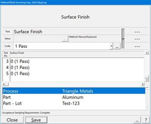 Acceptance Sampling Data Entry 3