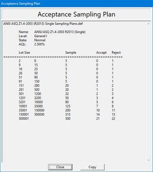 Acceptance Sampling Details