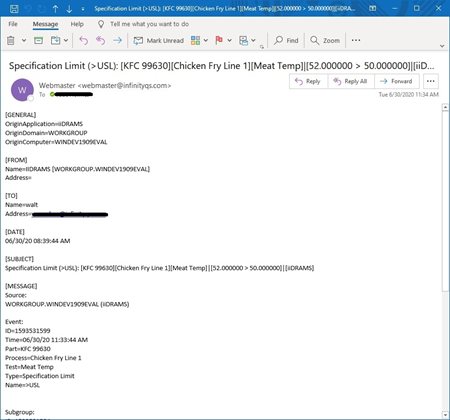 Sample Email Notification