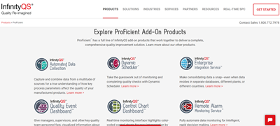 InfinityQS ProFicient Add-On Products