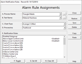 Alarm Rule Assignments
