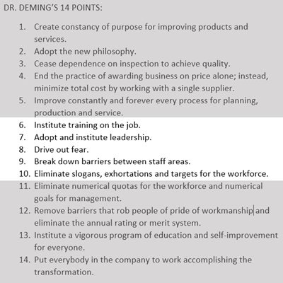 Dr. Deming's points 6-10